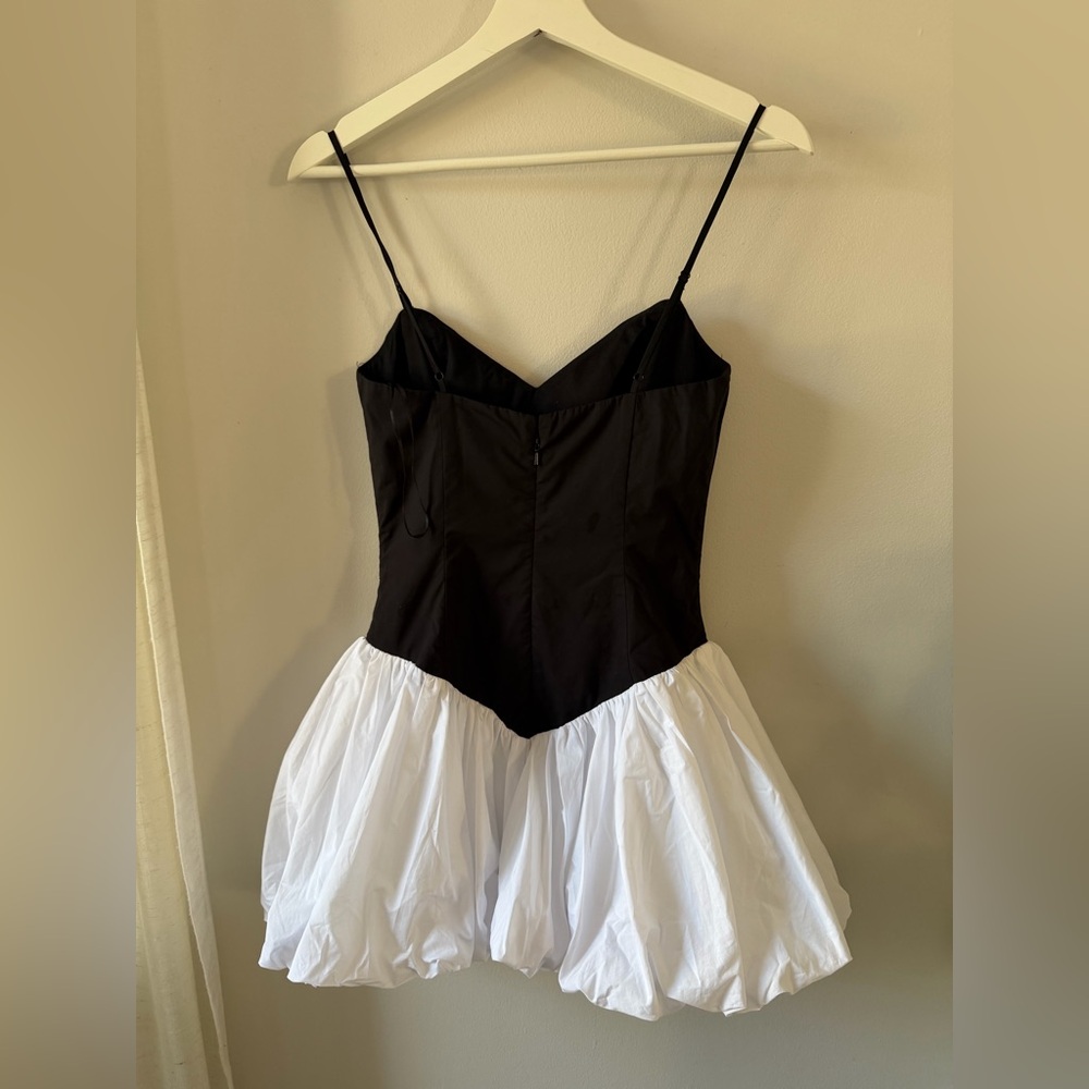 Bardot Lissett Poplin Mini Dress in Black & White - Picture 3 of 4
